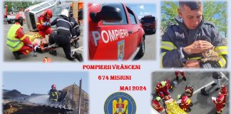 Aproape 700 de intervenții gestionate de pompierii vrânceni în luna mai