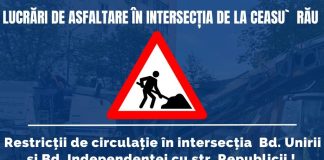 Restricții de circulație la intersecția ”Ceasul rău” din Focșani. Se asfaltează