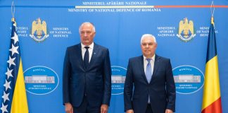 FOTO Întâlnirea ministrului apărării naționale, Angel Tîlvăr, cu omologul bosniac