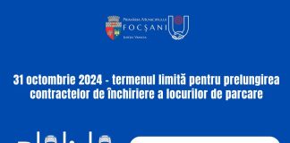 Cererile pentru prelungirea contractelor locurilor de parcare din Focșani pot fi depuse online