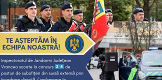 Angajări din sursă externă la Jandarmeria Vrancea
