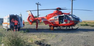 FOTO Pieton accidentat grav, dus la spital cu elicopterul SMURD