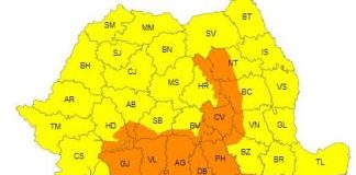 Cod galben și cod portocaliu de ploi torențiale, începând de duminică