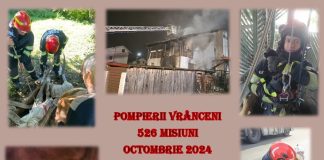 Peste 500 de intervenții au avut pompierii vrânceni în luna octombrie