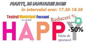 Astăzi, prima ofertă ”Happy Hour” la Teatrul Municipal Focșani