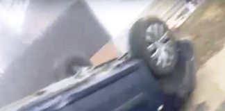 Mașină răsturnată în șanț, la Bolotești