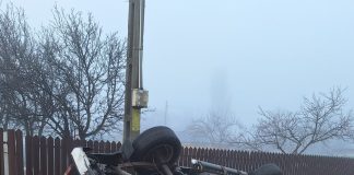 O tânără s-a răsturnat cu mașina în prima zi a anului