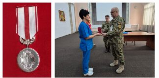 Medalie ”Meritul Sanitar” conferită unei asistente medicale de la Spitalul Militar Focșani