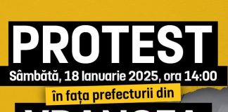 ULTIMA ORĂ Protest organizat de AUR în fața Prefecturii Vrancea