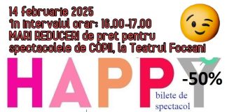 Promoție Happy Hour la Teatrul Focșani și pentru copii