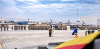 Ceremonia de marcare oficială a finalizării înzestrării Escadrilei 48 Vânătoare cu aeronave F-16