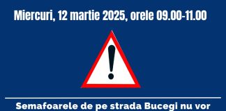 Semafoarele de pe strada Bucegi nu vor funcționa miercuri dimineață