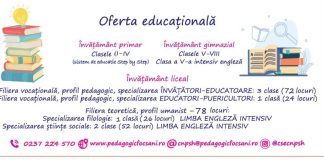Miercuri, Ziua Porților Deschise la Colegiul Național Pedagogic din Focșani