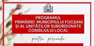 Programul Primăriei Focșani și al unităților subordonate în minivacanța de Paști