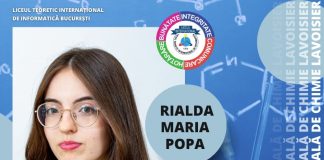 Încă o medalie internațională de aur pentru eleva Rialda Maria Popa