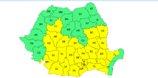 Cod galben până vineri de ploi, vânt și descărcări electrice