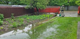 Noapte grea pentru pompierii vrânceni, din cauza inundațiilor: gospodării inundate și copaci rupți în mai multe localități