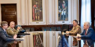 Întâlnire la sediul MApN a ministrului Angel Tîlvăr cu însărcinatul cu afaceri ad interim al SUA Michael Dickerson