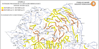 Avertizări de inundații pe cursuri de apă din Vrancea