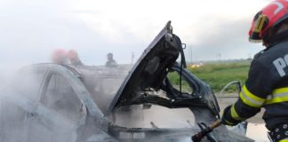 ULTIMA ORĂ O mașină a luat foc pe Șoseaua Vrancei