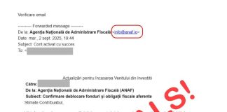 Avertisment: noi mesaje false transmise în numele ANAF!