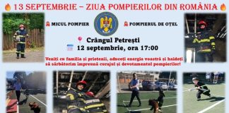 Activități de Ziua Pompierilor, vineri, în Crângul Petrești