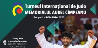 Turneul Internațional de Judo Memorialul ”Aurel Câmpeanu” are loc între 3 și 5 octombrie la Focșani