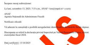 Atenție! Email fals în numele ANAF!