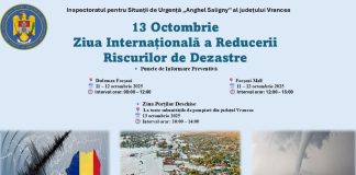 ISU Vrancea: activități de prezentare și informare, de Ziua Internațională a Reducerii Riscurilor de Dezastre
