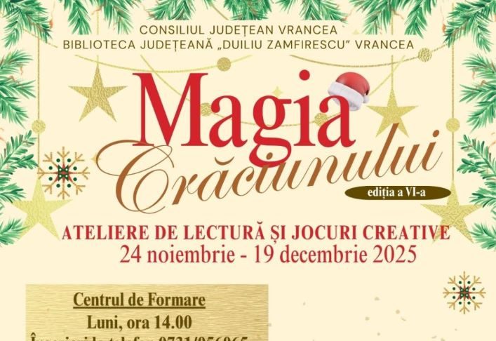 Ateliere de lectură și jocuri creative – „Magia Crăciunului”