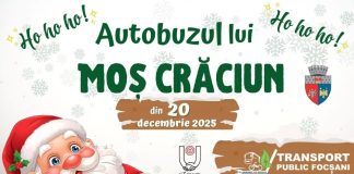 La plimbare prin Focșani cu autobuzul lui Moș Crăciun