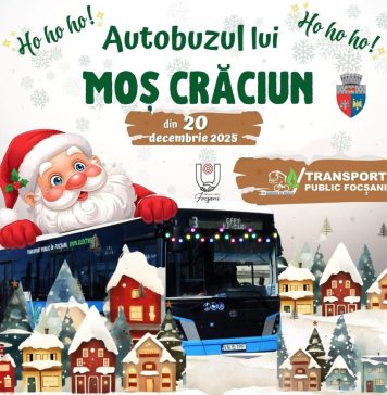 La plimbare prin Focșani cu autobuzul lui Moș Crăciun