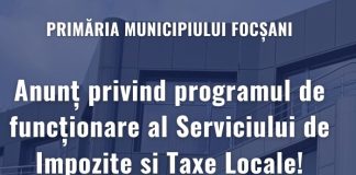 Important pentru focșănenii care vor să achite taxe și impozite la final de an sau în primele zile ale anului 2026
