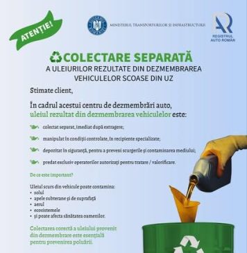 Registrul Auto Român se implică în campania de colectare separată a uleiurilor uzate