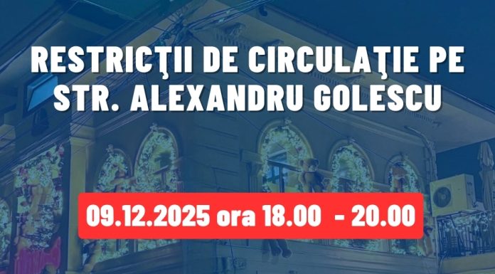 Circulația rutieră va fi închisă marți seară, pe strada Alexandru Golescu din Focșani