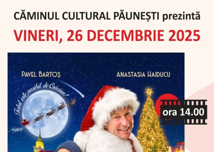 Oferte de petrecere a timpului liber în Păunești, în perioada sărbătorilor: discotecă, film de Crăciun, colinde și obiceiuri