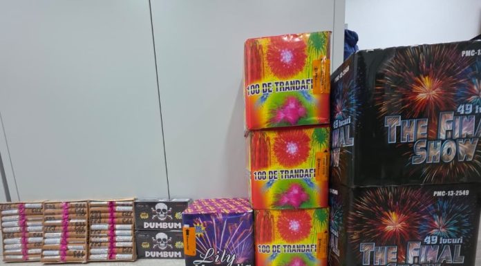 470 de articole pirotehnice confiscate de jandarmi în Adjud și Vidra