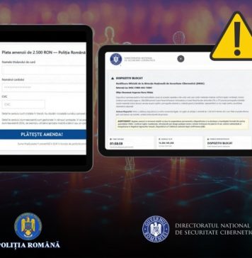 Avertizare: noi tentative de fraudă prin impersonarea Poliției Române și a Directoratului Național de Securitate Cibernetică
