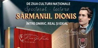 ”Sărmanul Dionis” la Teatrul Municipal Focșani, de Ziua Culturii Naționale