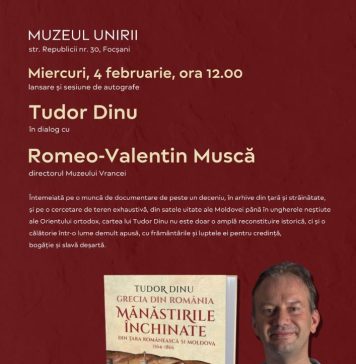 Lansare de carte la Focșani, despre istoria vieții monahale din Țările Române, în simbioză cu civilizația și cultura greacă