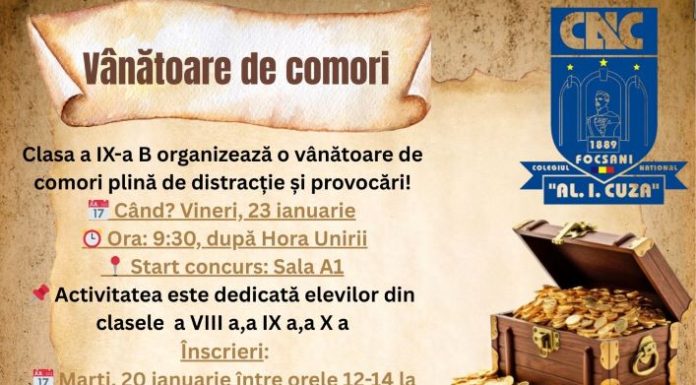 Evenimente la Colegiul Cuza: vânătoare de comori și concurs de debate