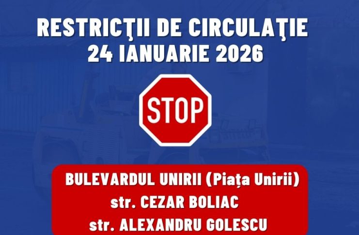 Restricții de circulație, sâmbătă, în centrul Focșaniului