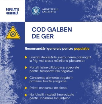 Ministerul Sănătății: evitați expunerea la frig și consumați alimente bogate în proteine, fructe şi legume