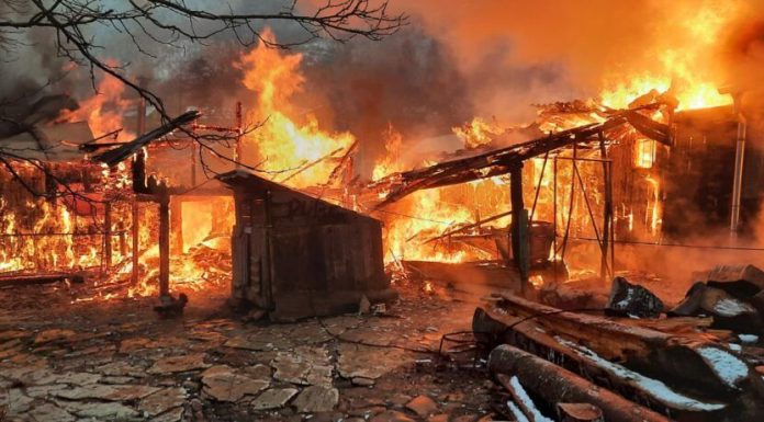 Două gospodării din Lepșa, cuprinse de flăcări