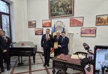 FOTO Președintele Nicușor Dan a vizitat Colegiul ”Unirea” din Focșani / CN ”Unirea”, decorat la împlinirea a 160 de ani