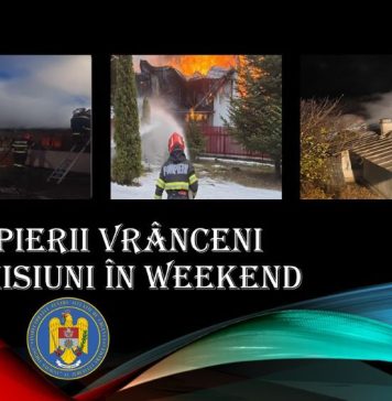 Peste 60 de intervenții au avut pompierii vrânceni în ultimele 3 zile