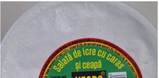 Un sortiment de salată de icre, retras de la comercializare