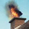 incendiu cos fum