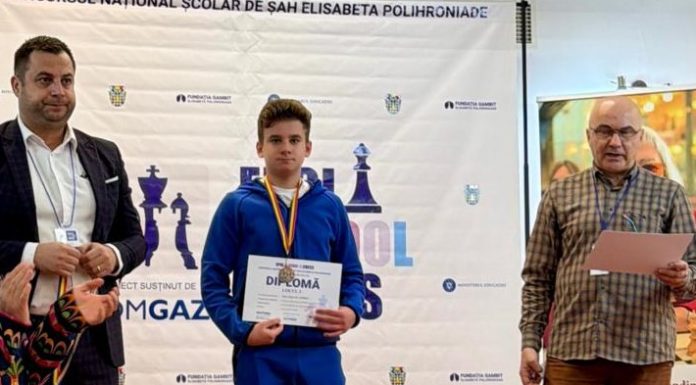 Podium național pentru șahul vrâncean: Andrei Mălureanu, locul III la „Elisabeta Polihroniade”