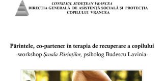 Workshop „Școala Părinților” – Părintele, co-partener în terapia de recuperare a copilului